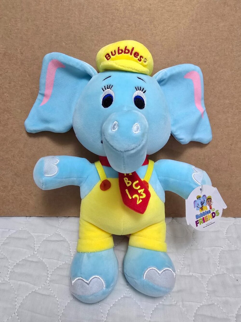 NWT Fiesta 11 1/2" Standing  "Bubbles" Lt Blue Elephant Plush Stuffed Animal ABC